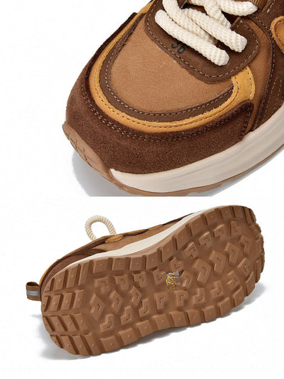 Women Casual Colorblock Leather Platform Shoes