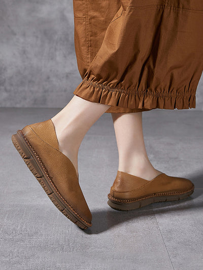 Women Soft Genuine Leather Flat Shoes