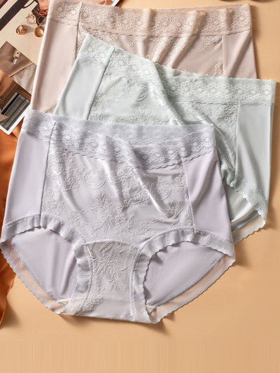 4 Pieces Summer Artsy Women Jacquard Lace Underwear