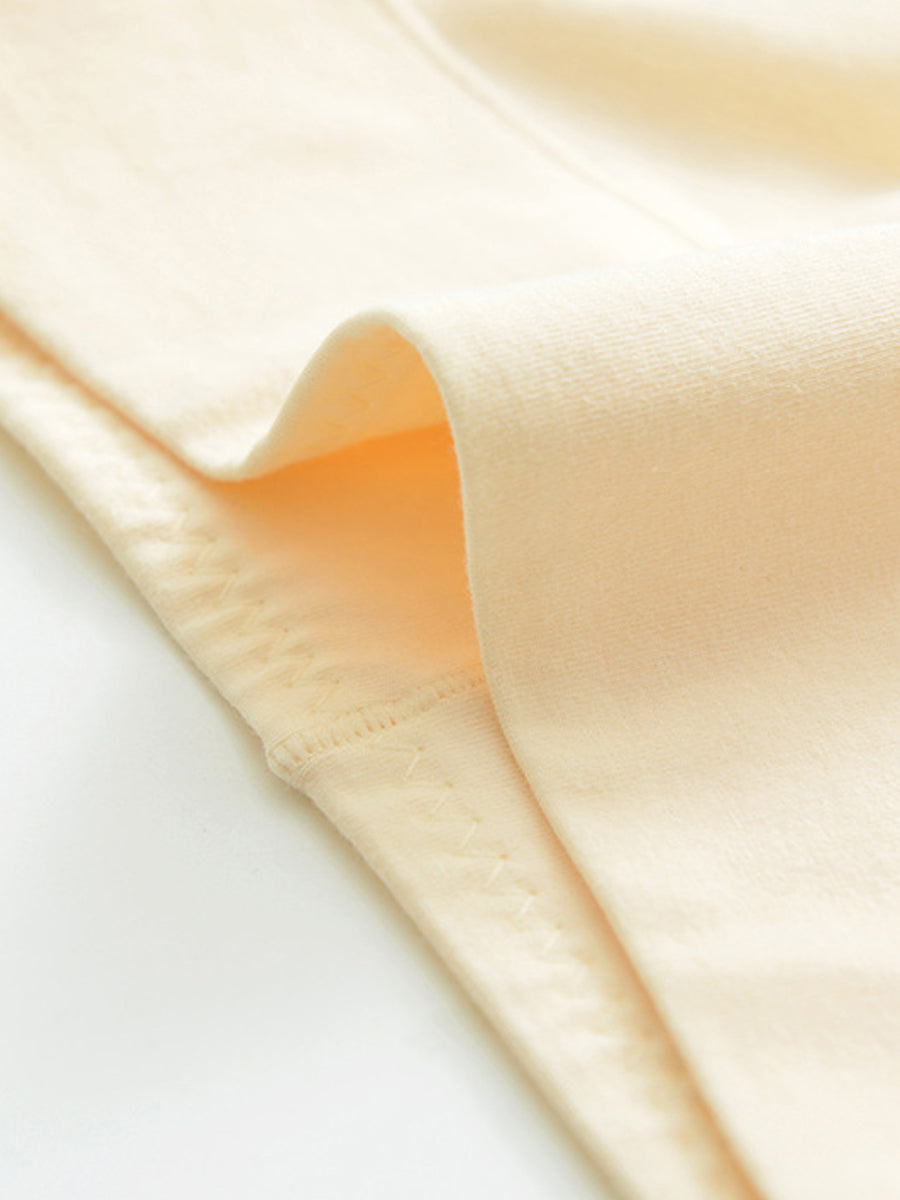 5 Pieces Women High Waist Pure Color Cotton Underwear