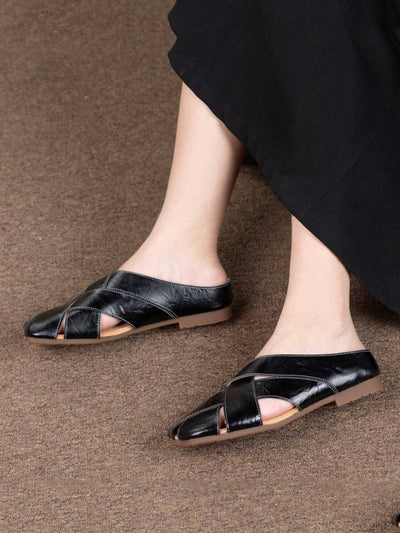 Women Summer Casual Genuine Leather Slippers
