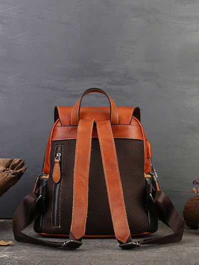 Women Retro Genuine Leather Embossment Shoulder Bag