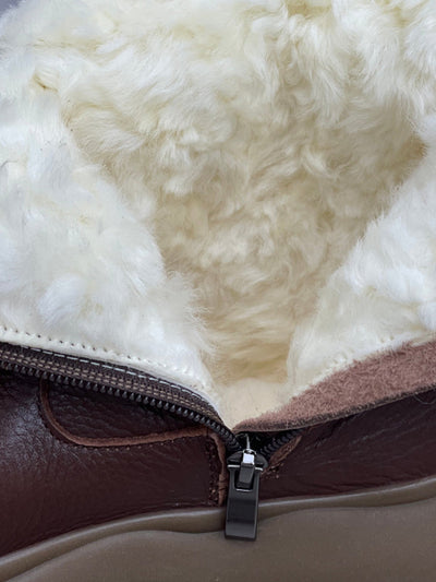 Women Casual Genuine Leather Fleece-lined Boots