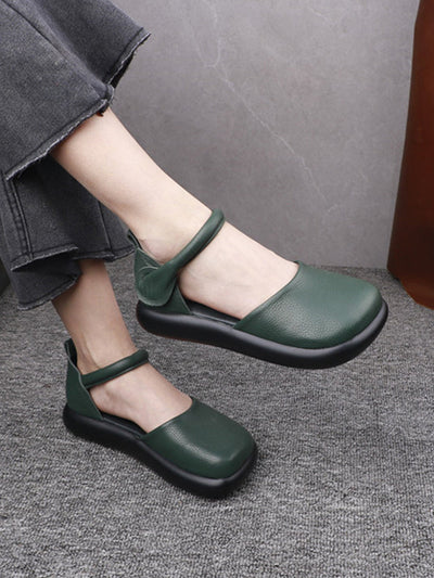 Women Vintage Genuine Leather Soft Flat Shoes