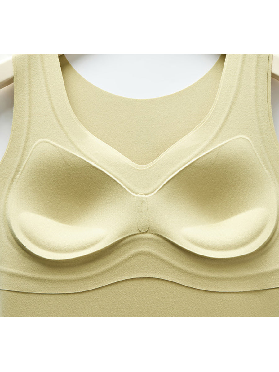 Women Autumn Casual Pure Color V-Neck Bottom Vest