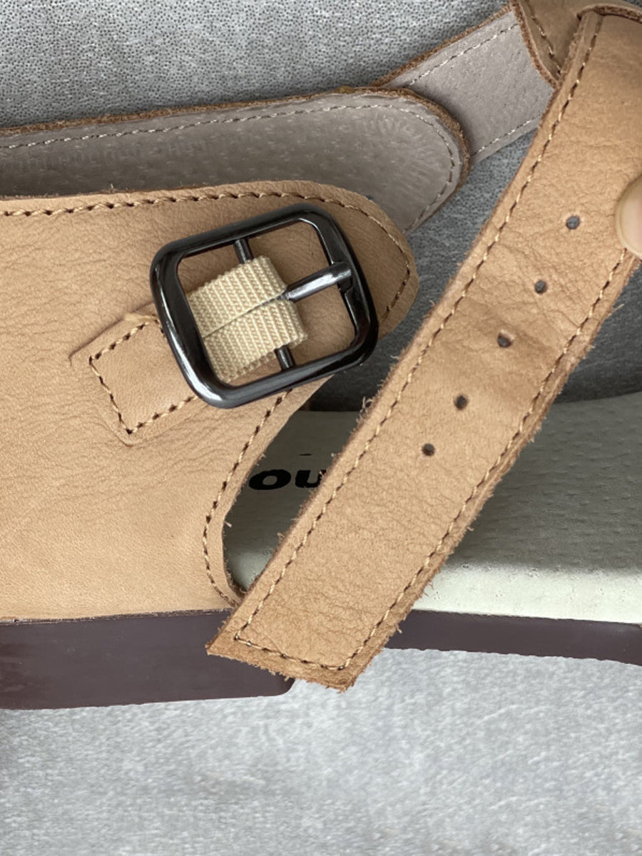 Women Summer Genuine Leather Soft Low Heel Sandals