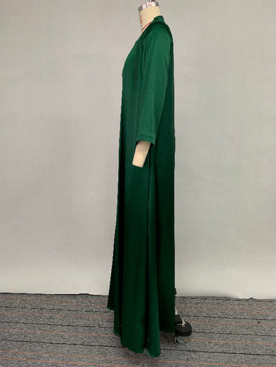 Long Sleeves Loose Embroidered Solid Color Evening Dresses