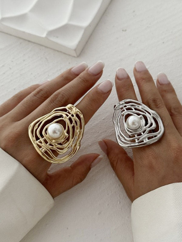 Geometric Hollow Rings Accessories