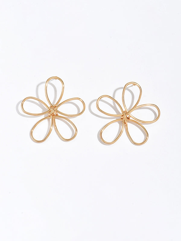Flower Shape Geometric Earrings Accessories