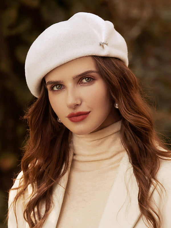 Vintage Wool Solid Color Beret Hat
