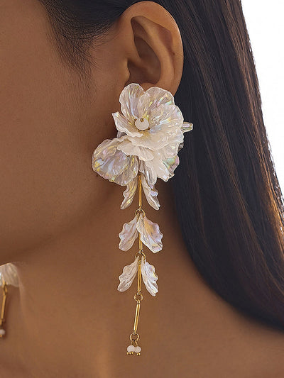 Beaded Flower Shape Earrings Accessories