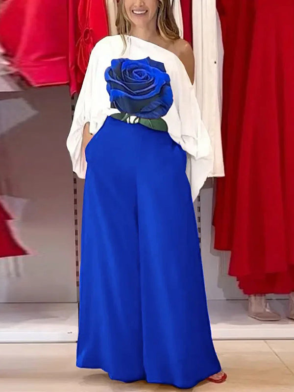 High Waisted Loose Pockets Solid Color Pants Trousers