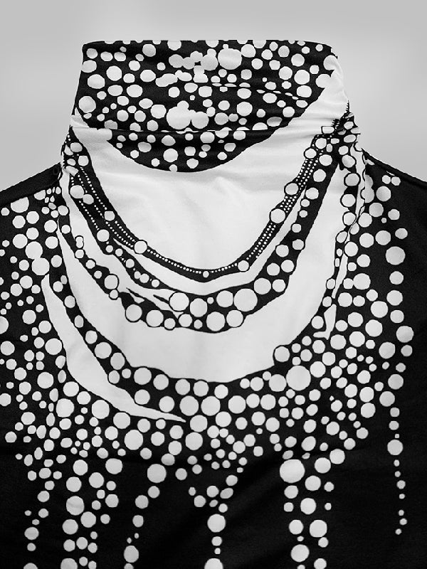 Long Sleeves Skinny Printed High-Neck T-Shirts Tops