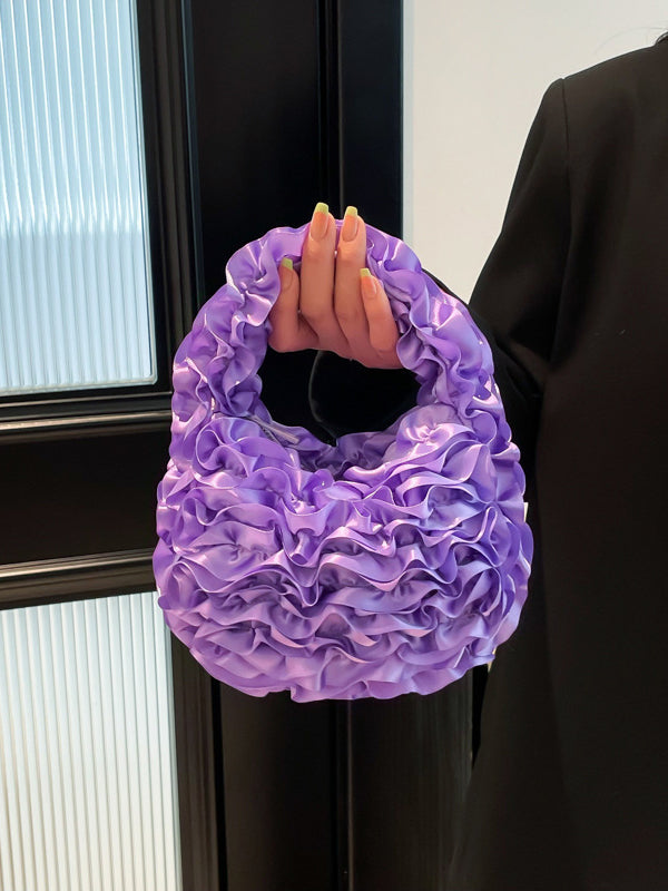 Ruffled Solid Color Mini Bags