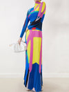 A-Line Loose Contrast Color Pleated Skirts Bottoms