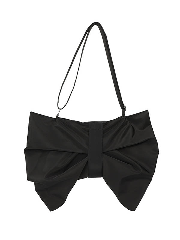 Bowknot Solid Color Zipper Shoulder Bags