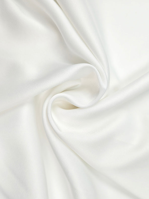 Flared Sleeves Long Sleeves Double Layered Elasticity Solid Color Tied V-Neck Blouses&Shirts Tops