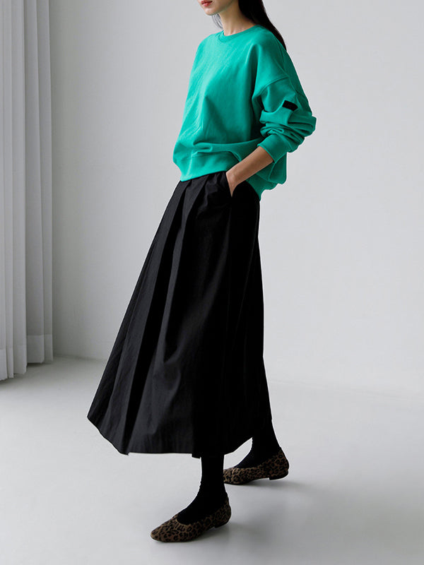 A-Line Loose Solid Color Skirts Bottoms
