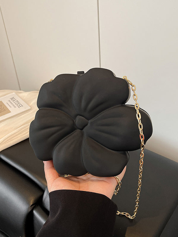 Chains Flower Shape Shiny Crossbody Bags
