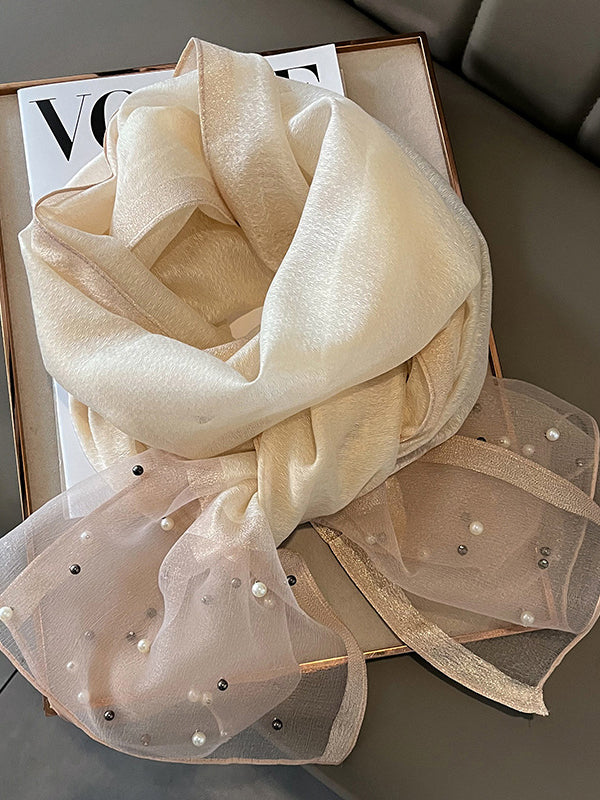 Sun-Protection Beaded See-Through Shawl&Scarf