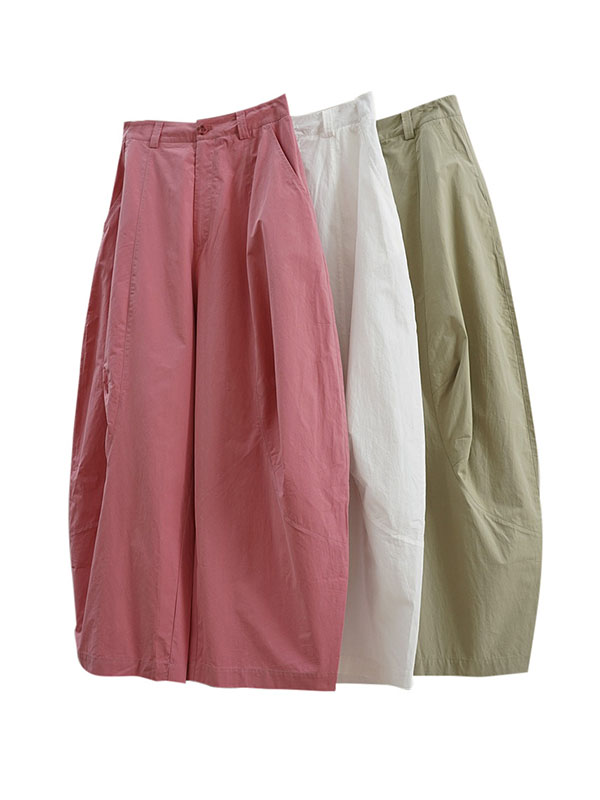 Loose Wide Leg Solid Color Split-Joint Casual Pants Bottoms Trousers