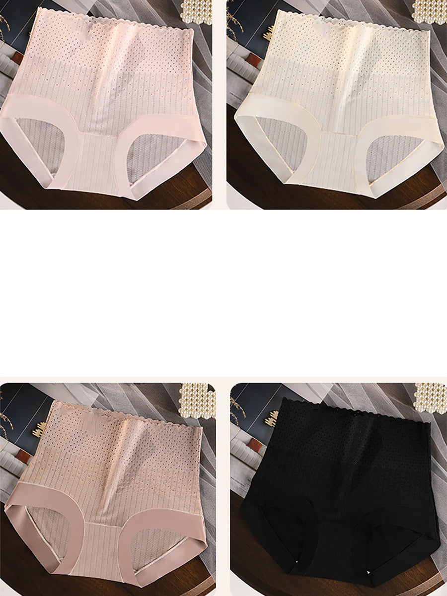 4 Pieces Summer Women Pure Color High Waist Underwear