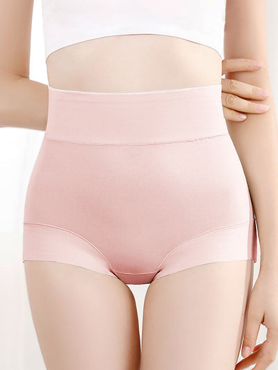 5 Pieces Summer Women Pure Color High Waist Underwear