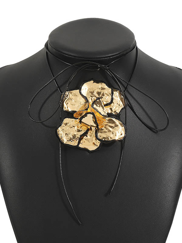 Flower Shape Tied Necklaces Accessories