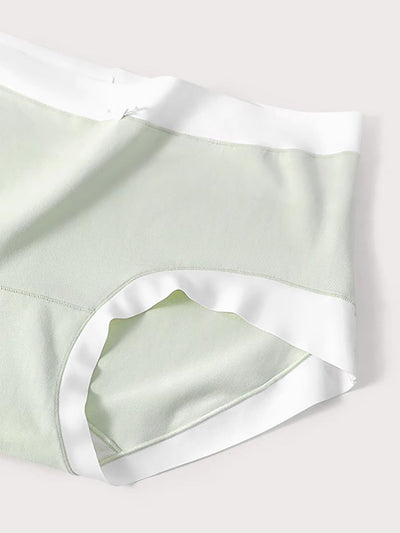 6 Pieces Summer Women Colorblock High Waist Cotton Underwear