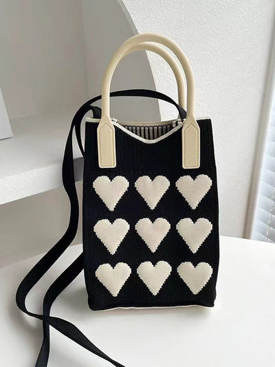 Heart Print Split-Joint Bags Crossbody Bags Handbags