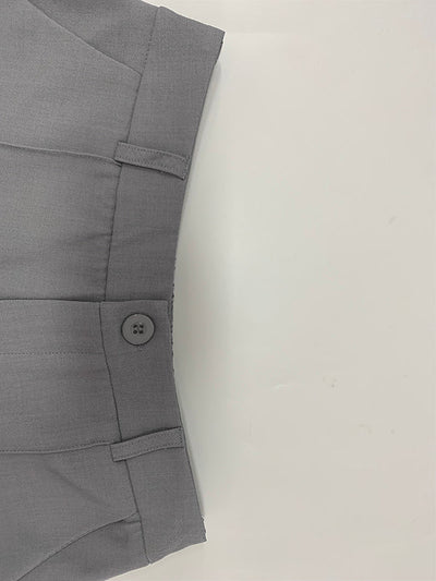 Loose Wide Leg Pockets Solid Color Ninth Pants Trousers