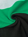 Flared Sleeves High-Low Contrast Color Split-Joint High Neck Pullovers Sweater Tops