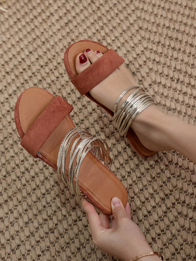 Open Toe Split-Joint Slippers