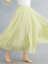 A-Line Loose Elasticity Pleated Solid Color Skirts