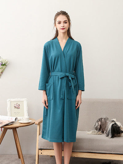 Comfortable Solid Bandage Thin Pajama Robe