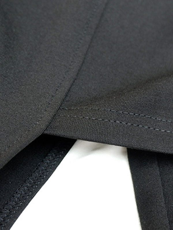 Original Creation Irregularity False Two Solid Color Casual Pants Bottoms