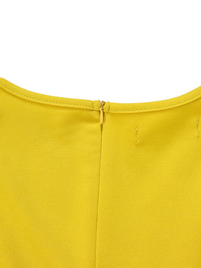Irregular Clipping Plus Size Belted Solid Color Round-Neck Midi Dresses