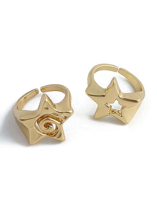 Normcore Adjustable Hollow Star Shape Rings Accessories