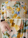 A-Line Loose Floral Printed Round-Neck Midi Dresses