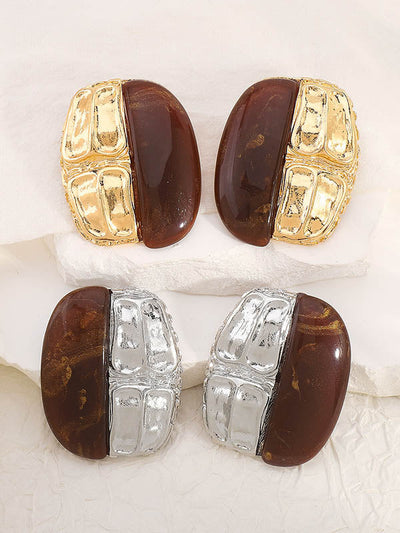 Geometric Split-Joint Drop Earrings