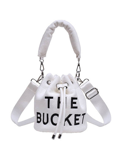 Drawstring Letter Print Crossbody Bags Handbags
