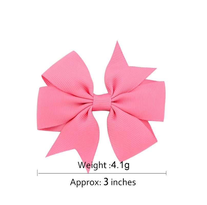 fashion baby v-shaped ribbed ribbon bow hairpin hair accessories