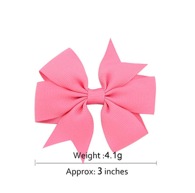 fashion baby v-shaped ribbed ribbon bow hairpin hair accessories