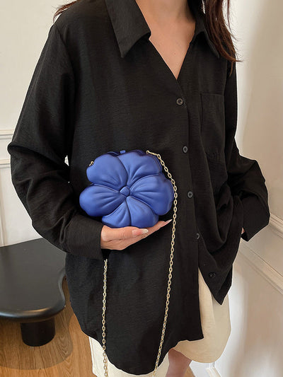 Chains Flower Shape Shiny Crossbody Bags