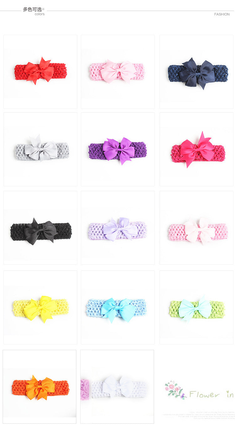 fashion bow knot polyester cotton hollow out hair band