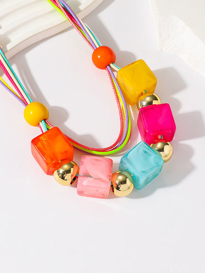 Geometric Layered Necklaces Accessories