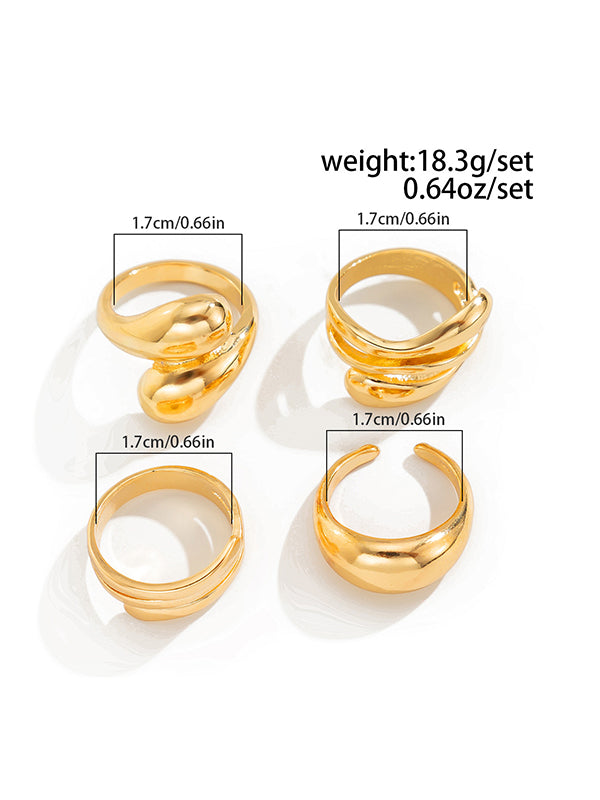 Geometric Solid Color Rings Accessories