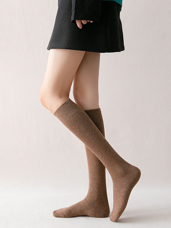 Casual Keep Warm Solid Color Socks Accessories
