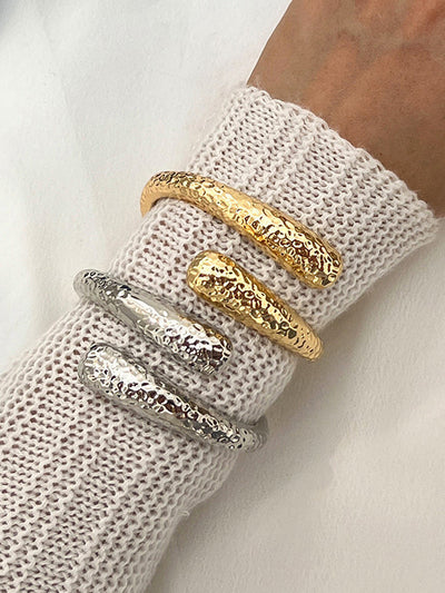 Irregularity Geometric Pleated Shiny Bracelet Accessories