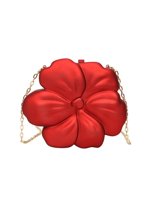 Chains Flower Shape Shiny Crossbody Bags